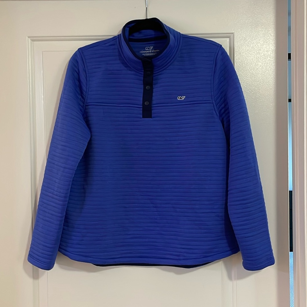 Vineyard Vines Quilted Snap Pullover - Size L